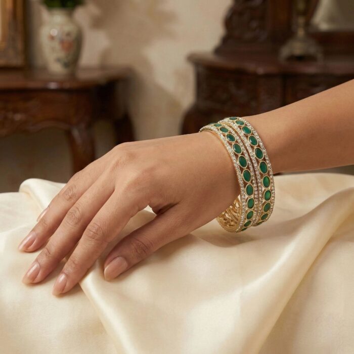 Gold plated statement Bangle to pair with ethnic wear