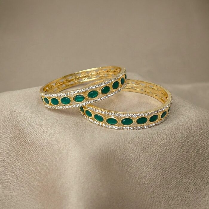 Green kundan stone - Indian statement bangle | Indian Jewelry in Canada