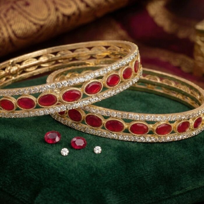 Red kundan stone - Indian statement bangle | Indian Jewelry in Canada