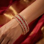 Red kundan gold plated statement bangle | Aureva Series