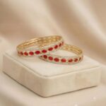 Pair of Premium gold plated bangles for party wear | Aureva Series