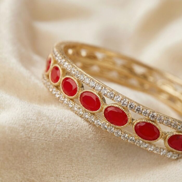 Luxury ethnic bangle Aureva Series close-up detailing