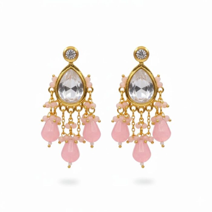 Earrings Close up showing Kundan stone work