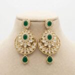 Kundan Necklace Set with Tikka - Green - Image 4