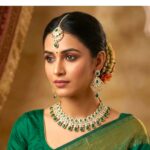 Kundan Necklace Set with Tikka - Green