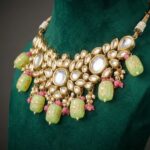 Swarnika Emerald Dew - Pista Green | Kundan Choker Necklace Set - Image 2