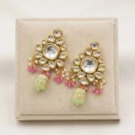 Swarnika Emerald Dew - Pista Green | Kundan Choker Necklace Set - Image 4