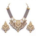 Necklace with earrings | Kundan Necklace and Earring Set - Image 4