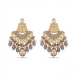 Necklace with earrings | Kundan Necklace and Earring Set - Image 3