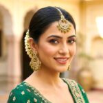 Ethnic Indian maang tikka kundan forehead jewelry