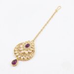 Stylish Maang Tikka with kundan work