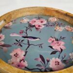 Close up of the Mango wood made Serving tray