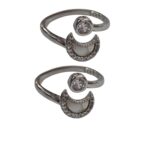 Pure Silver Toe Rings | Embedded Zarkan Stones - Image 4