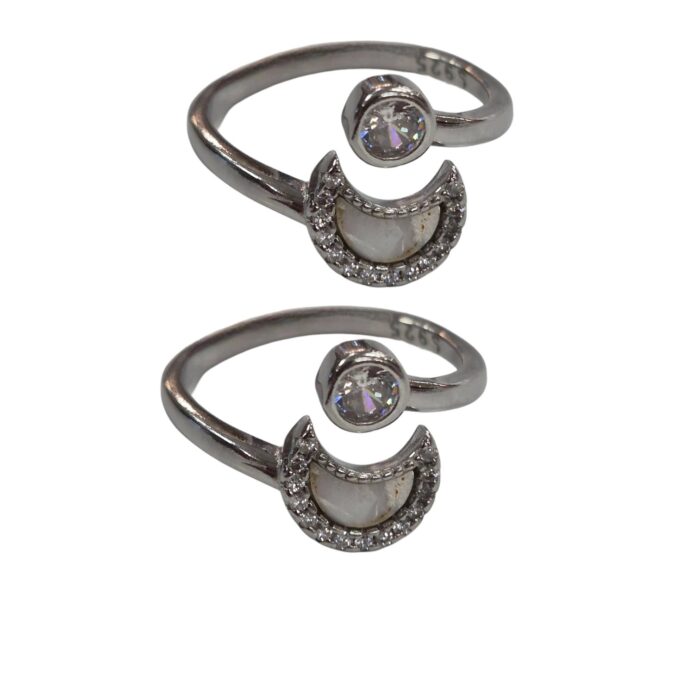 Pure Silver Toe Rings | Embedded Zarkan Stones - Image 4