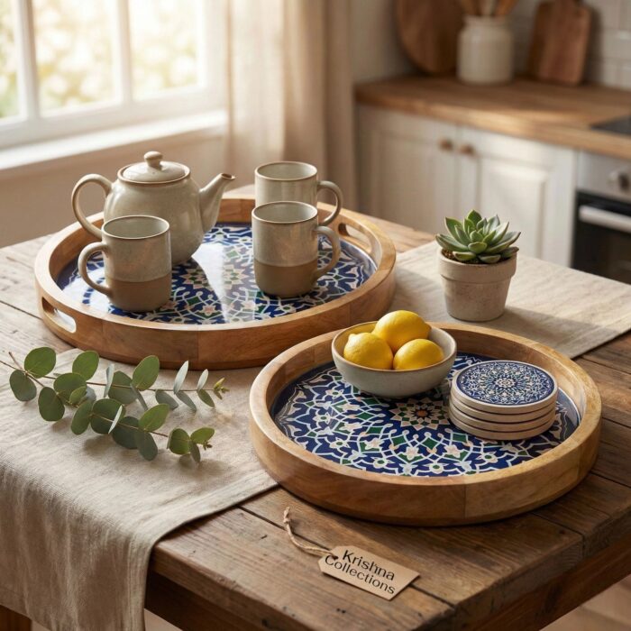 Wooden trays ideal for snacks drinks and more