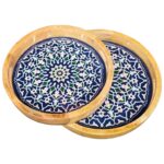 Premium high gloss mango wood tray set of 2