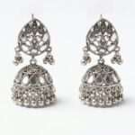 Silver antique Necklace Set with Kundan stones - Image 4