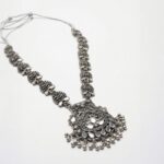 Silver antique Necklace Set with Kundan stones - Image 3