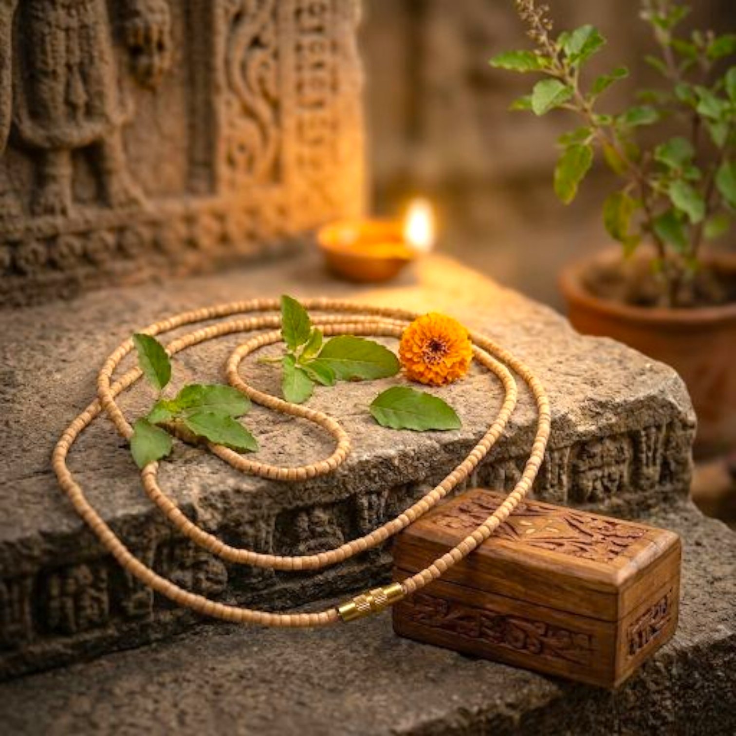 2026/02/114642.jpg Tulsi Kanthi Mala - 30 inch - 2mm beads - Image 1