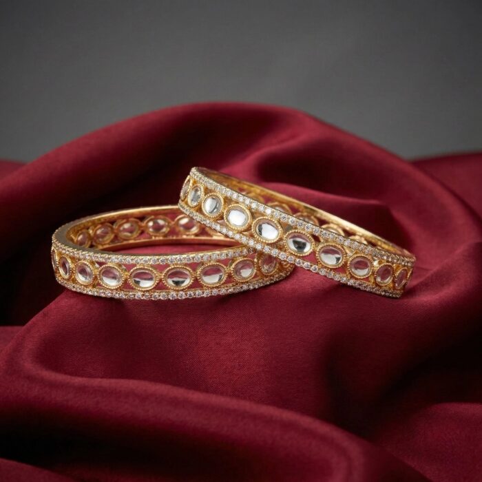 White kundan stone - Indian statement bangle | Indian Jewelry in Canada