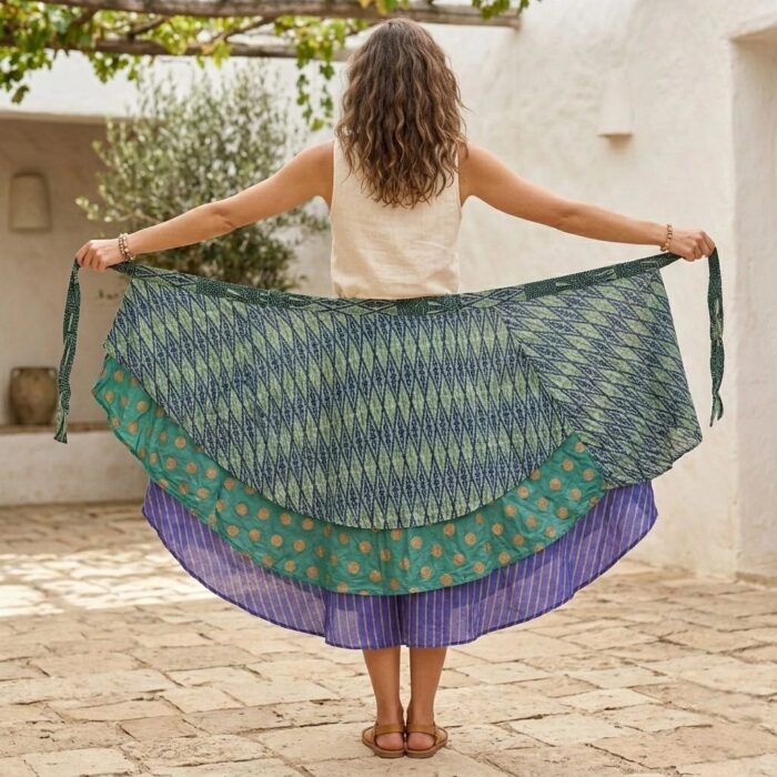 Two Layer Wrap Around Skirt - Image 2