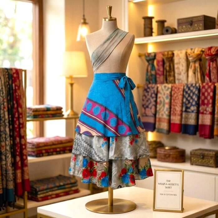 Reversible Two Layer Wrap Around Skirt - Image 3