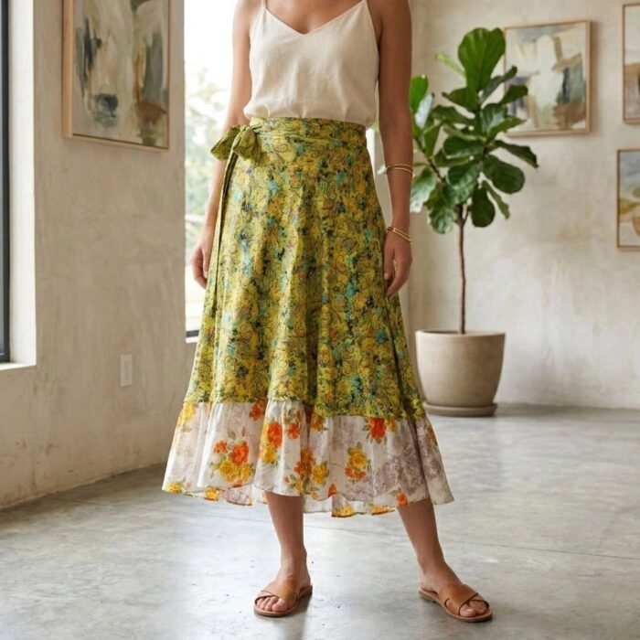 Reversible Two Layer Wrap Around Skirt - Image 5