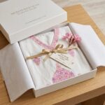 Women's Kaftan Floral Embroidery - White with Pink - Image 5