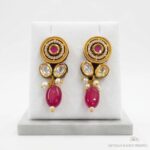 Necklace with earrings | Kundan Pendant Necklace and Earring Set - Image 6