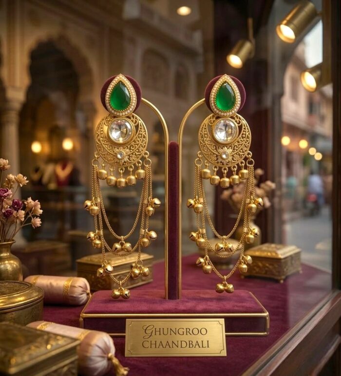 Aura Party Wear Ghungroo Chaandbali - Image 2