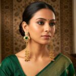 Aura Party Wear Ghunghroo Earrings - Green