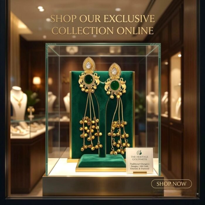 Aura Party Wear Ghunghroo Earrings - Green - Image 2