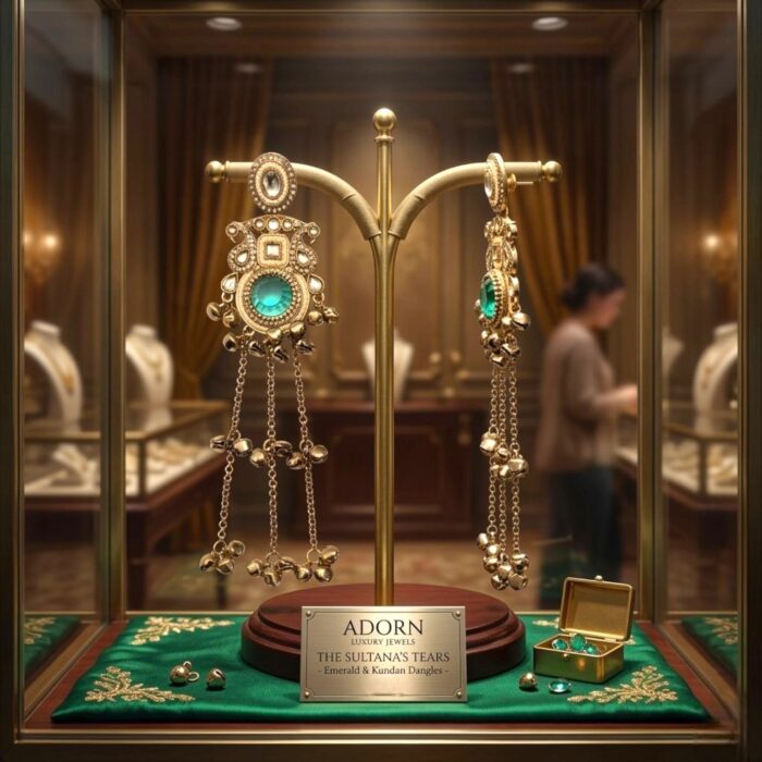 Aura Party Wear Ghunghroo Earrings - Turquoise - Image 3