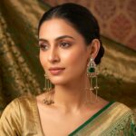 Aura Party Wear Ghunghroo Earrings - Green