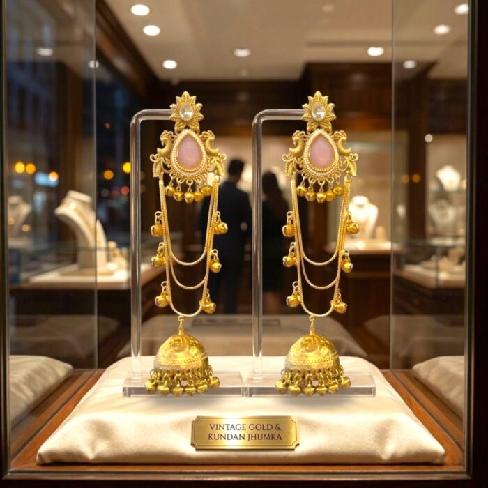 Aura Party Wear Ghunghroo with Jhumki Earrings - Image 3