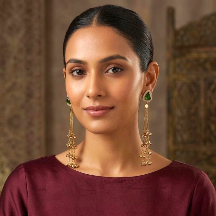 Aura Party Wear Ghunghroo Stud Earrings - Image 6