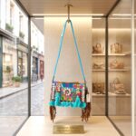 Handmade patch Banjara crossbody bag - Turquoise - Image 3