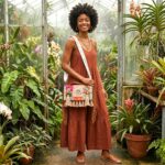 Handmade patch Banjara crossbody bag - White