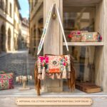 Handmade patch Banjara crossbody bag - White - Image 3