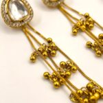 Close up of Kashmiri inspired oxidized earrings