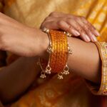 Traditional Kashmiri ghungroo bangles set with Raindrop Glass Bangles