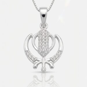 Pure silver Khanda Sahib pendant | Unisex design
