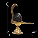 Brass shivling - 6 inch| Shaligram with Nagraj in Brass - Image 5