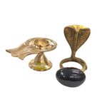 Brass shivling - 6 inch| Shaligram with Nagraj in Brass - Image 4