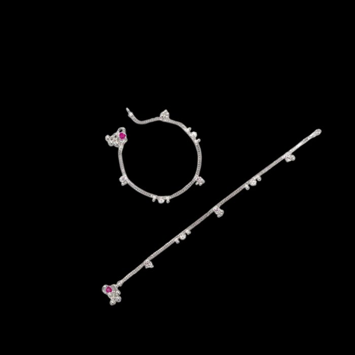Pair of Silver Anklets | 10.5 inch Silver Anklets for Adults | Chandi ki Payal - Image 5