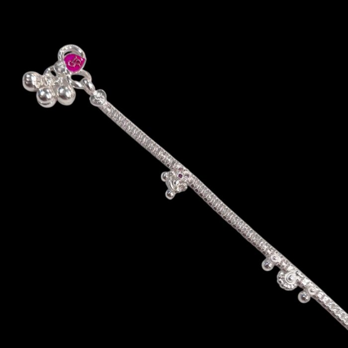 Pair of Silver Anklets | 10.5 inch Silver Anklets for Adults | Chandi ki Payal - Image 4