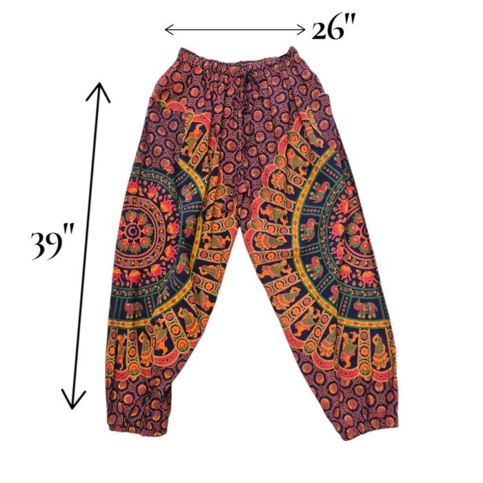 Dimensions for Indian cotton pajama pants for women