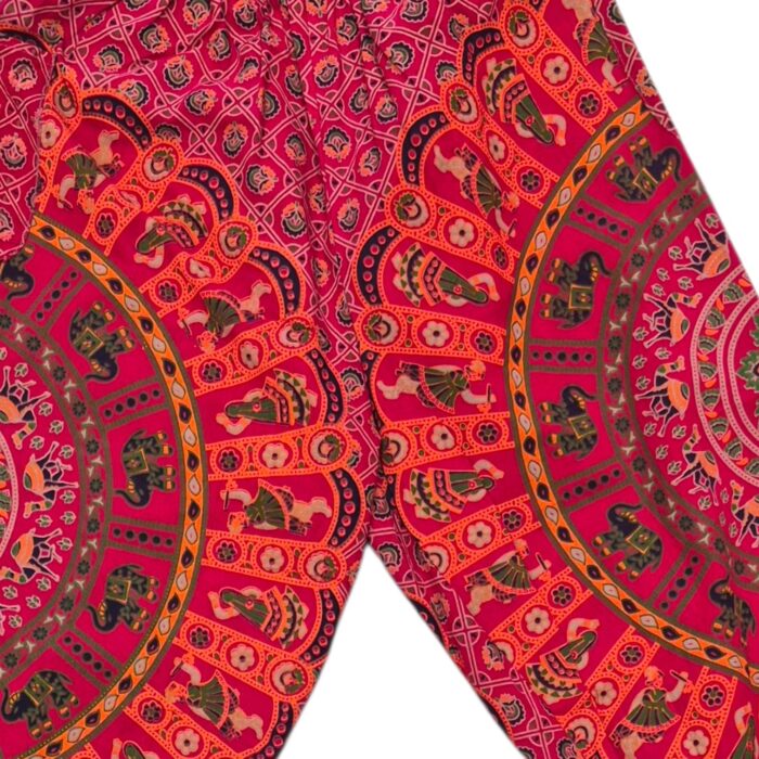 Boho Hippie Harem Pants - Cotton - Red - Image 3