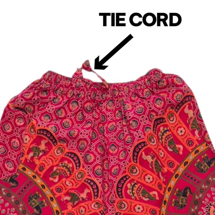 Boho Hippie Harem Pants - Cotton - Red - Image 4