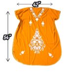 Women's Kaftan Floral Embroidery - Mustard - Image 2